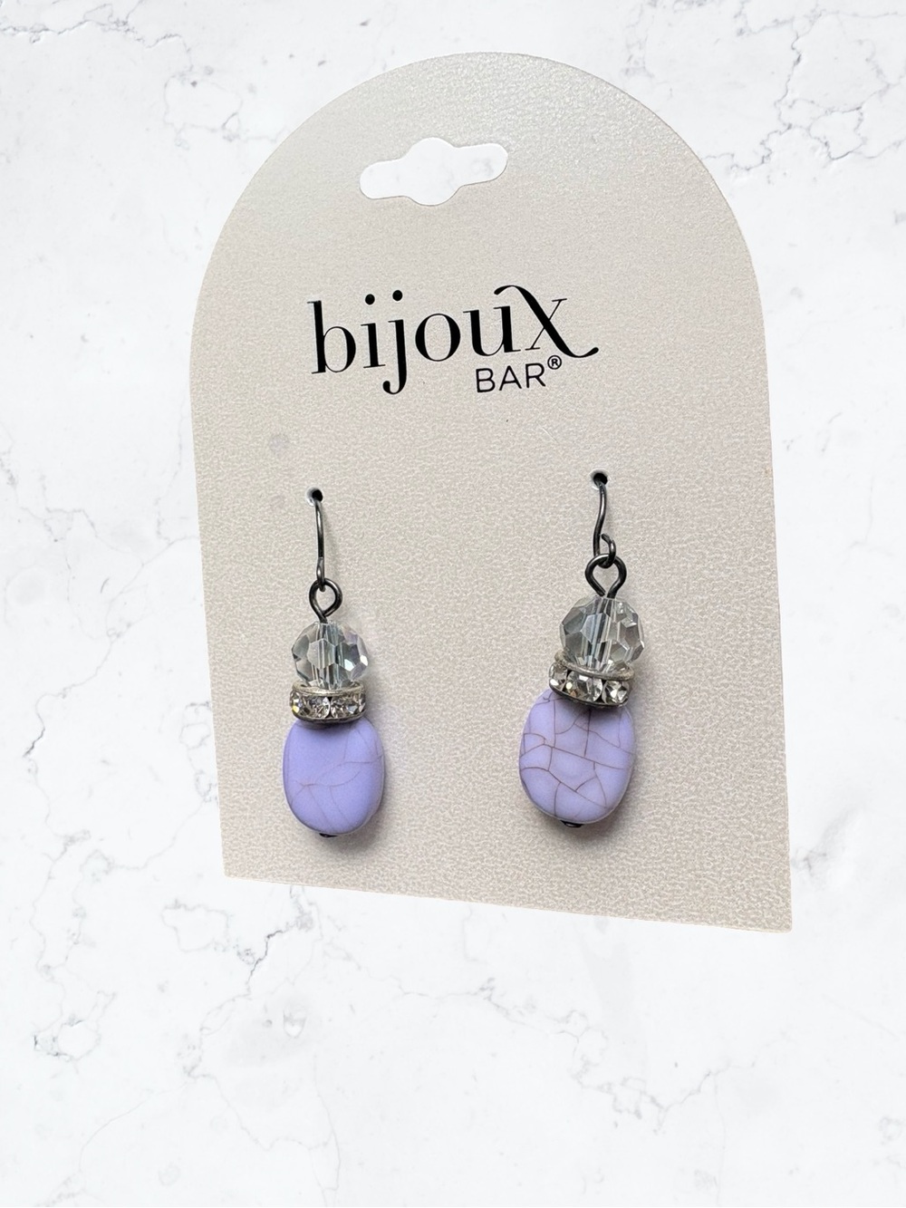 Bijoux Bar Lavender Faux Stone Drop Earrings - Picture 2 of 4